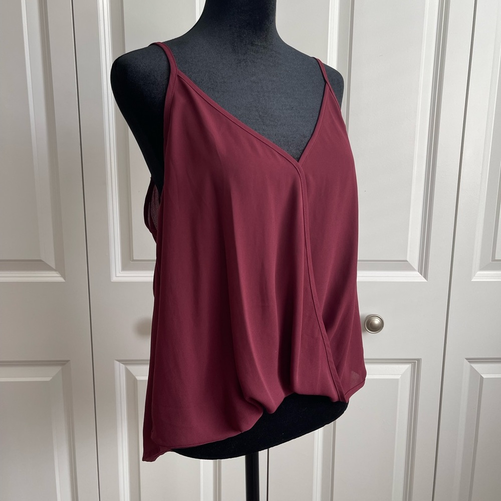 LoveCulture Burgundy Chiffon Top